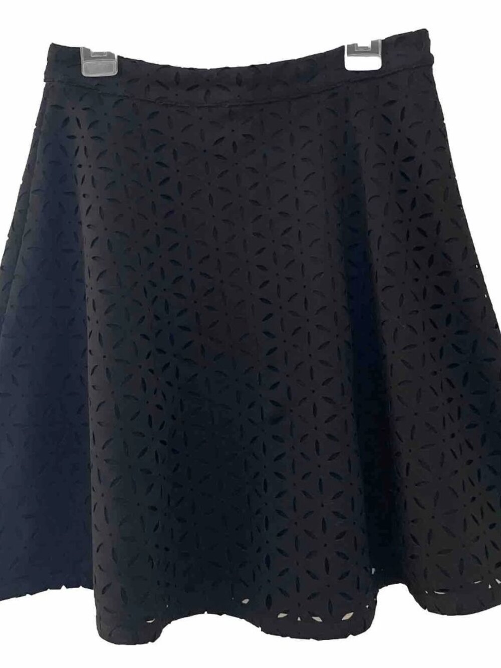 Club Monaco Danny Black Skirt with Laser-Cut Detail